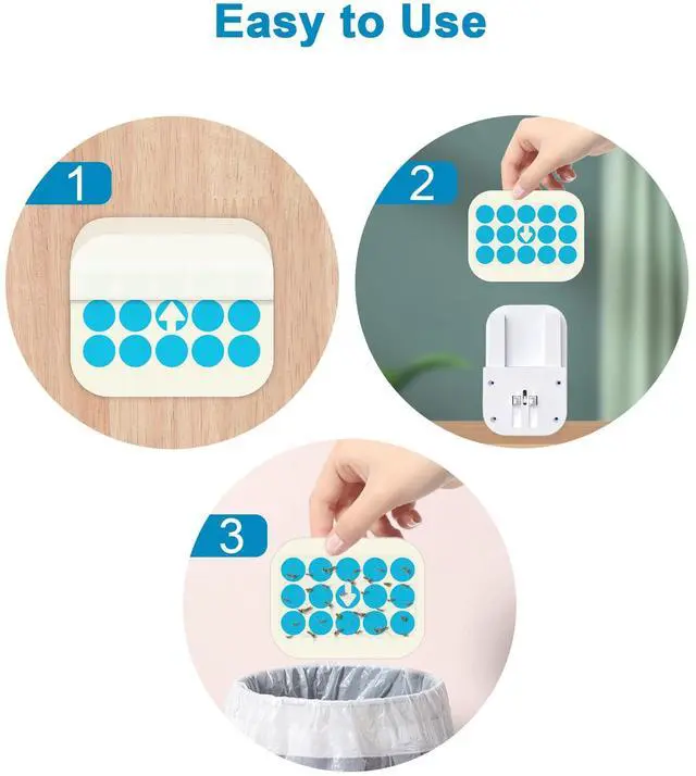 Alt view image 6 of 7 - 10 Pcs Refill Glue Cards Replacement Sticky Cards for Flying Insect Trap Indoor Plug-in Bug Catcher Zapper Light