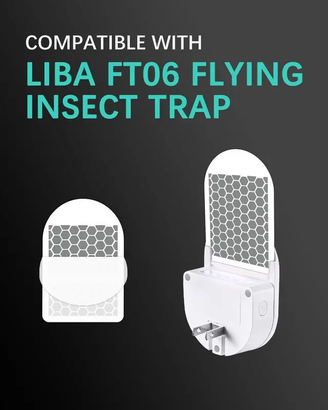 Alt view image 2 of 7 - 24 Pack Refill Glue Card Compatible with LiBa FT06 Flying Insect Trap, Replacement Sticky Glue Boards for Fruit Fly Traps for Indoors
