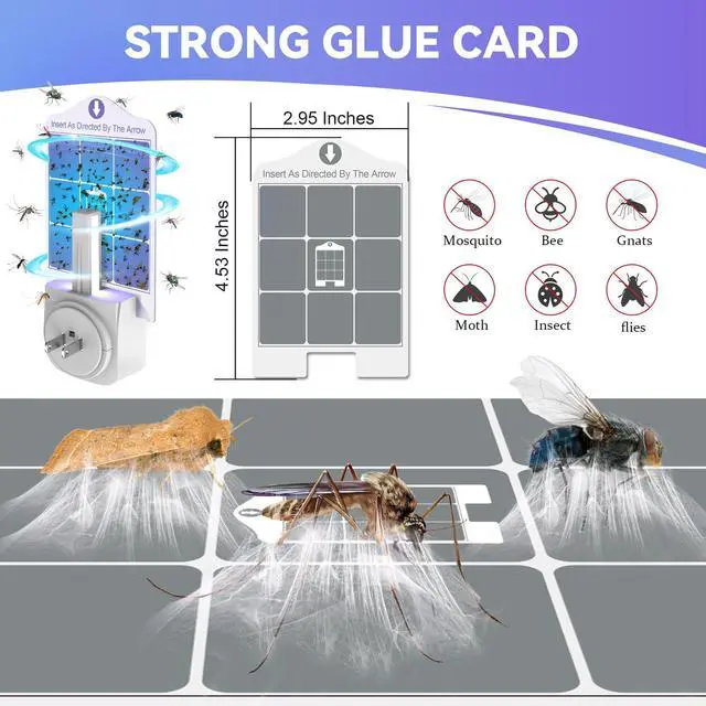 Alt view image 4 of 7 - 25 Pack Glue Card Refills Compatible with Dynatrap DT3007 and DT3007W Indoor Flying Insect Trap, 23007 Replacement Sticky Cards Refill for Bug Mosquito Gnat Moths Fruit Fly Trap