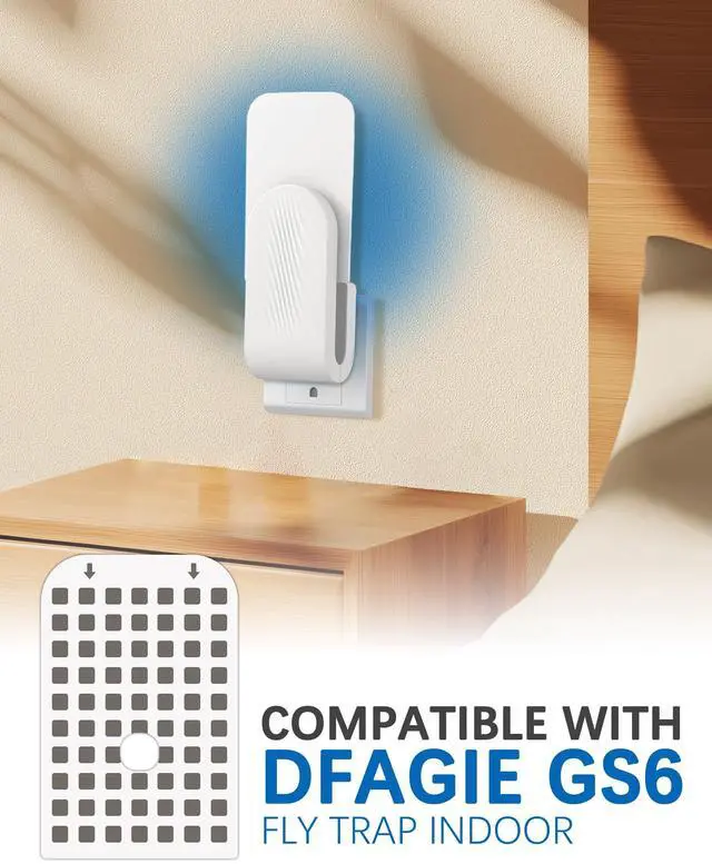 Alt view image 2 of 7 - 10 Pack Fly Trap Indoor Refill Glue Cards Compatible with DFAGIE GS6 Plug-in Flying Insect Trap, Replacement Adhesive Cards for Mosquito Fruit Fly Moths Gnat Trap for House