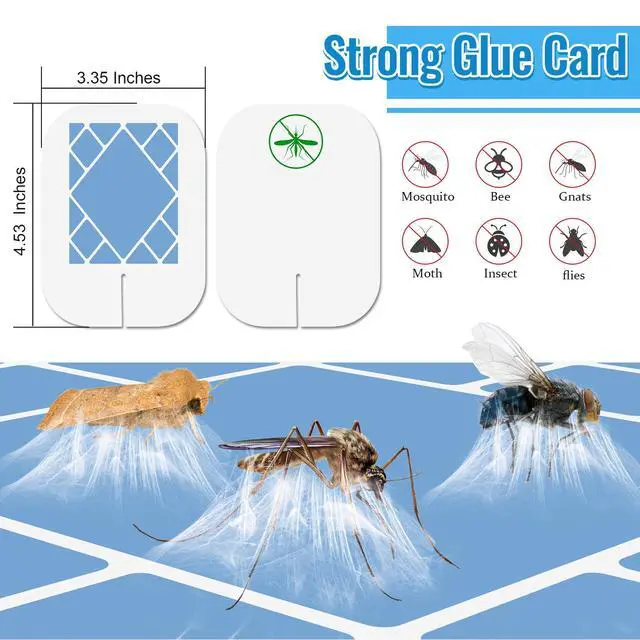 Alt view image 3 of 7 - 12 Pack Flying Insect Trap Refill Compatible with VEYOFLY Fly Trap VF01, Glue Board Bug Catcher, Replacement Sticky Glue Cards for Insect Bug Mosquito Gnat Fruit Fly Traps Indoors (Classic)