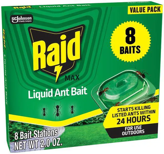 Main image of Outdoor Liquid Ant Bait, Starts Killing Listed Ants Within 24 Hours, Effective Outdoors, Pre-Filled and Ready-to-Use, 8 Bait Stations Per Pack, 2 fl oz