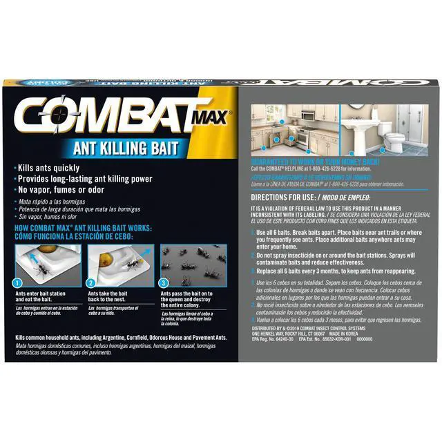 Alt view image 6 of 6 - Max Ant Killing Bait Stations, Indoor and Outdoor Use, 6 Count, Child-Resistant, Fast-Acting Fipronil Ant Bait, Targets Queen, Larvae & Entire Colony, No Vapor, Fumes or Odor, Mess-Free