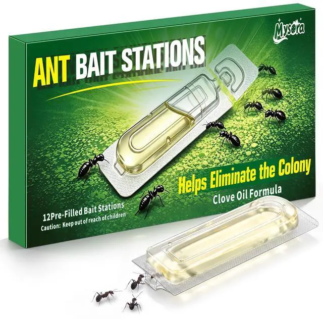 Main image of 12 Count Liquid Ant Bait Stations, Spill-Resistant Indoor Ant Bait System for Common Household Ants, Ready-to-Use Ants Traps for Home, Kitchen, Bathroom & Office