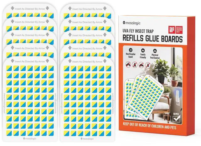 Main image of Sticky Card Plug Refill Replacement Glue Cards for Flying Insect Trap Indoor-10pack (No Device)