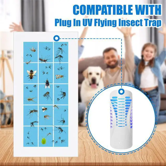 Alt view image 4 of 7 - 30 Pack UV Flying Insect Trap Refill Compatible with Shieldeck Sticky Card Plug Refill Replacement Glue Boards for Insect Bug Mosquito Gnat Indoors (No Device)