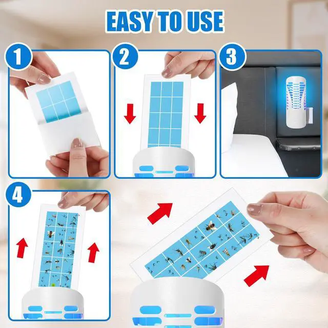 Alt view image 5 of 7 - 30 Pack UV Flying Insect Trap Refill Compatible with Shieldeck Sticky Card Plug Refill Replacement Glue Boards for Insect Bug Mosquito Gnat Indoors (No Device)