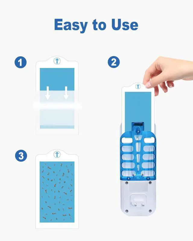 Alt view image 6 of 7 - 48 Pcs Refill Glue Cards for BURLAN QH009A and wdoog Flying Insect Trap Refill, Replacement Sticky Glue Boards for Fruit Fly Trap Plug-in Indoor for Home
