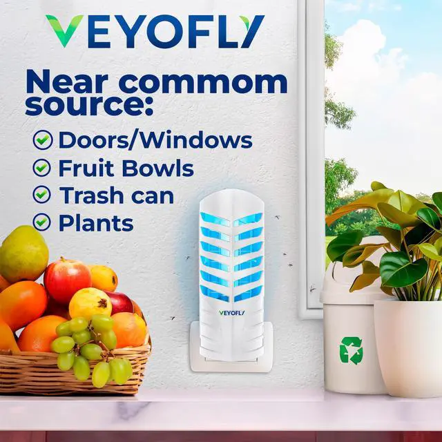 Alt view image 3 of 7 - Fruit Fly Traps for Indoors (1 Device + 3 Refills), Gnat Trap Indoor Plug in, Bug Traps, Flying Insect Trap, Gnat Traps for House Indoor, Fly Trap Indoor for Home Bug Light, Gnats Catcher