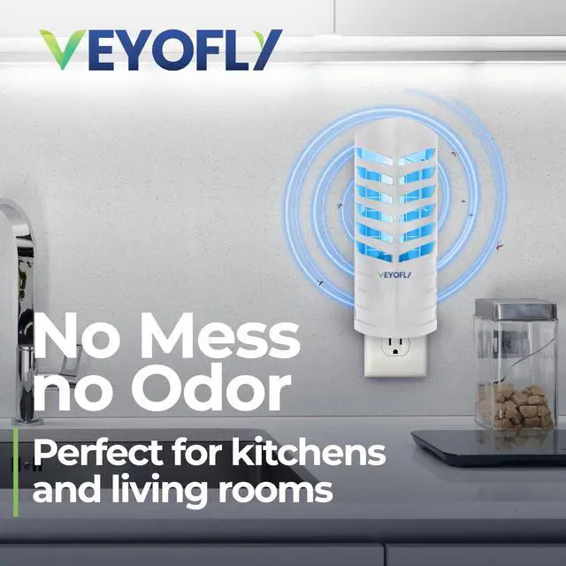 Alt view image 6 of 7 - Fruit Fly Traps for Indoors (1 Device + 3 Refills), Gnat Trap Indoor Plug in, Bug Traps, Flying Insect Trap, Gnat Traps for House Indoor, Fly Trap Indoor for Home Bug Light, Gnats Catcher