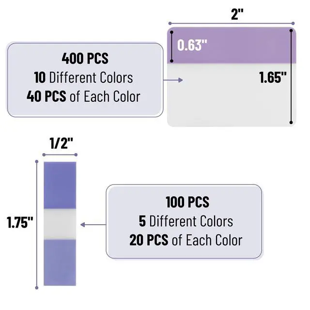 Alt view image 4 of 7 - Sticky Index Tabs, 500 Pcs, 21 Sets, Morandi