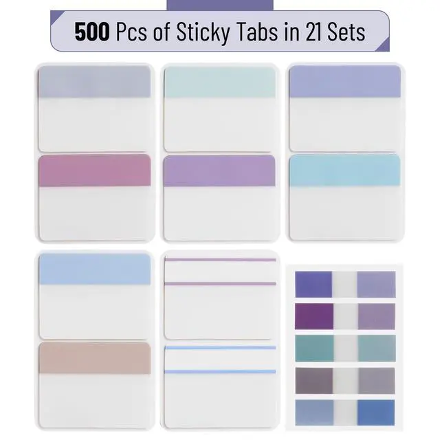 Alt view image 3 of 7 - Sticky Index Tabs, 500 Pcs, 21 Sets, Morandi