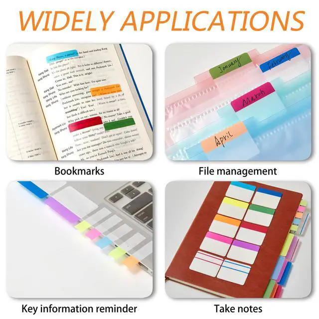Alt view image 7 of 7 - Sticky Index Tabs Book Page - 500Pcs 2 Inch Writable Colored Pages Markers, Repositionable File Tab Flags Labels Self Adhesive Reading Divider Sticker for Books, Binders, Notebook and Folders (21 Set)