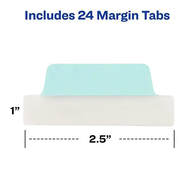 Alt view image 3 of 6 - Margin Ultra Tabs, 24 Repositionable Sticky Tabs, 2.5" x 1", 2-Side Writable Page Markers in Assorted Pastel Colors, 1 Pack (74769)
