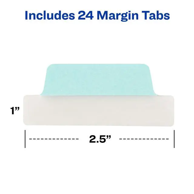 Alt view image 6 of 6 - Margin Ultra Tabs, 24 Repositionable Sticky Tabs, 2.5" x 1", 2-Side Writable Page Markers in Assorted Pastel Colors, 1 Pack (74769)