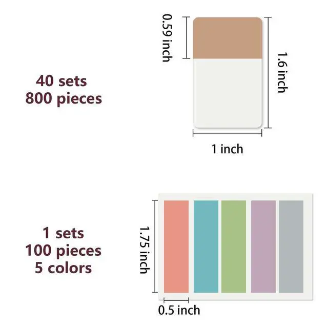 Alt view image 2 of 7 - 900 PCS 1 Inch Book Tabs Sticky Index Tabs,Writable Repositionable