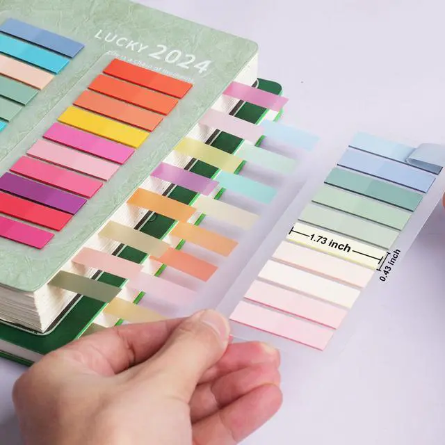 Alt view image 2 of 7 - (4200 Pcs) Book Tabs for Annotating, Sticky Tabs Transparent Small Sticky Notes Flags, Colorful Morandi Page Markers for Notebooks, Multi-Colored Writable and Repositionable Book Flags Strip