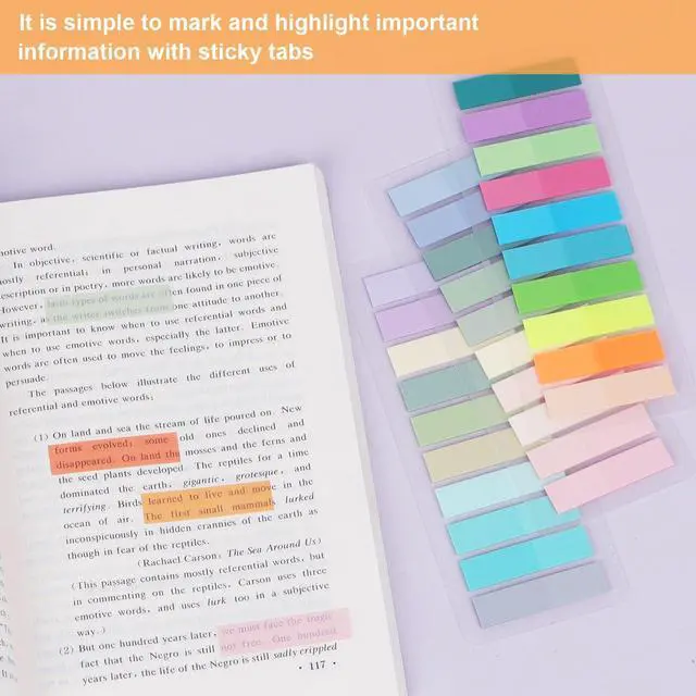 Alt view image 5 of 7 - (4200 Pcs) Book Tabs for Annotating, Sticky Tabs Transparent Small Sticky Notes Flags, Colorful Morandi Page Markers for Notebooks, Multi-Colored Writable and Repositionable Book Flags Strip