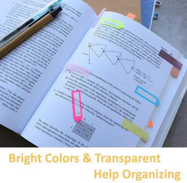 Alt view image 3 of 6 - 400 pcs Sticky Tabs for Books, Colored Transparent and Writable Page Markers with 4 Inch Ruler, Repositionable Strong Sticky Page Tabs for Bible, Notebook, Office & School
