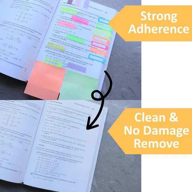 Alt view image 6 of 6 - 400 pcs Sticky Tabs for Books, Colored Transparent and Writable Page Markers with 4 Inch Ruler, Repositionable Strong Sticky Page Tabs for Bible, Notebook, Office & School