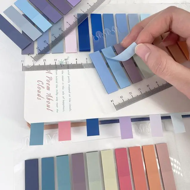 Alt view image 2 of 7 - Sticky Tabs 800 Pcs Book Tabs Colorful Sticky Index Tabs 40 Colors Translucent Annotation Tabs ,Transparent Sticky Notes Tabs, Writable Page Tabs with Ruler for Annotating Books