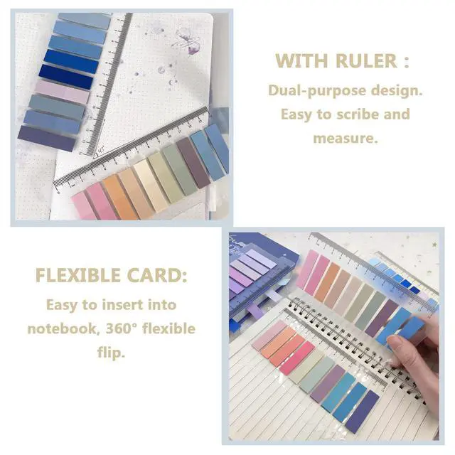 Alt view image 3 of 7 - Sticky Tabs 800 Pcs Book Tabs Colorful Sticky Index Tabs 40 Colors Translucent Annotation Tabs ,Transparent Sticky Notes Tabs, Writable Page Tabs with Ruler for Annotating Books