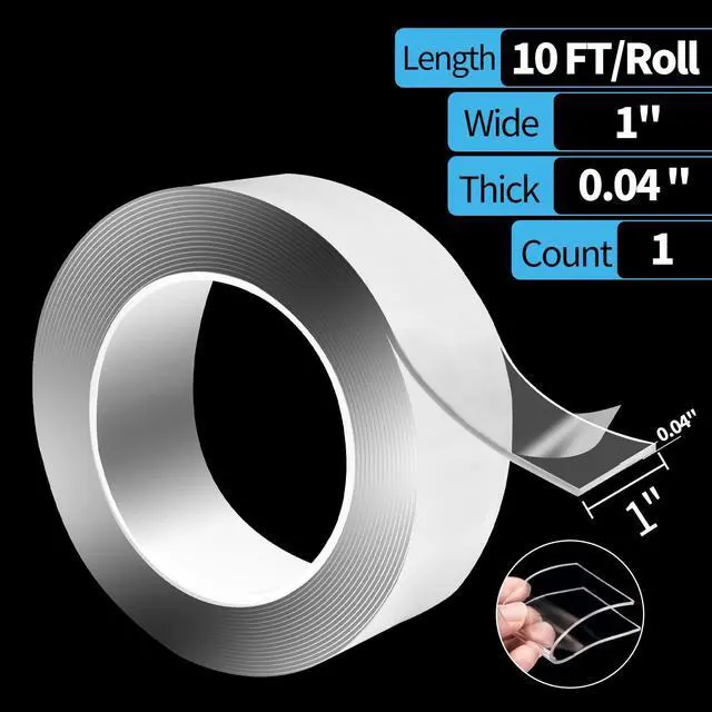 Alt view image 2 of 7 - Double-Sided Tape (10FT), Traceless, Removable, Reusable, Washable - Multipurpose Tape as Seen on TV