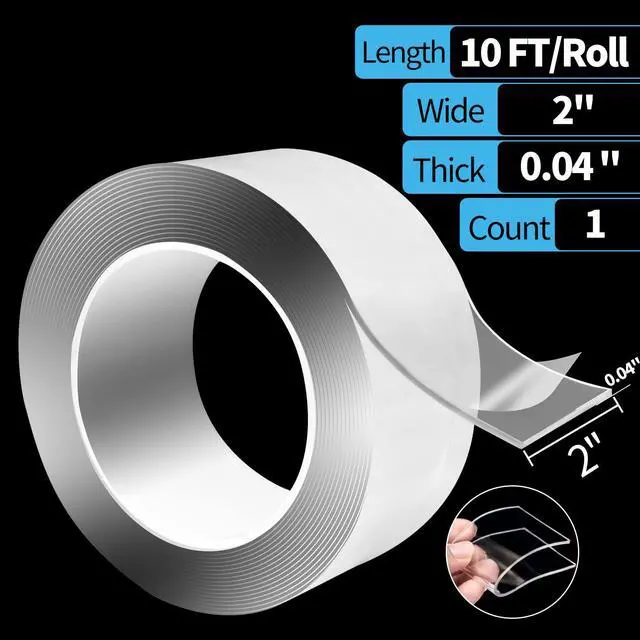 Alt view image 2 of 7 - Double-Sided Tape (10FT), Removable, Traceless, Washable, Reusable - Multipurpose Tape as Seen on TV
