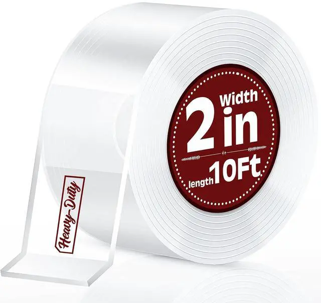 Main image of 2In x 10Ft Heavy Duty Double Sided Tape, Removable Nano Tape, Transparent Multipurpose Mounting Tape for Home and Office