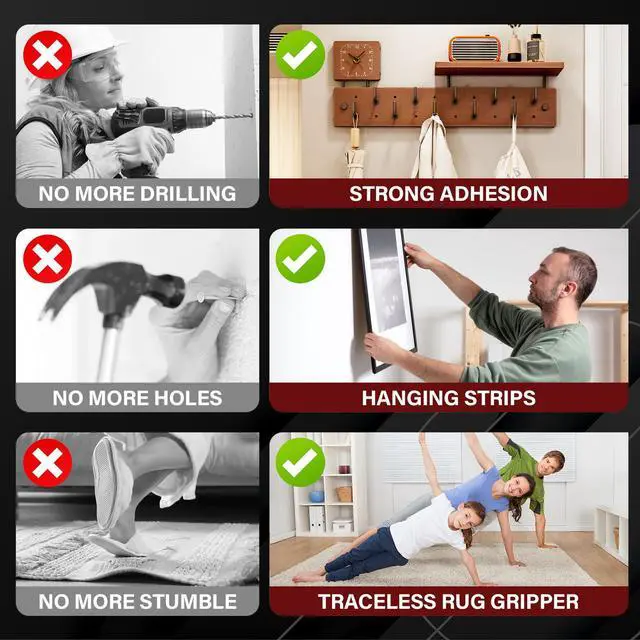 Alt view image 5 of 7 - 2In x 10Ft Heavy Duty Double Sided Tape, Removable Nano Tape, Transparent Multipurpose Mounting Tape for Home and Office