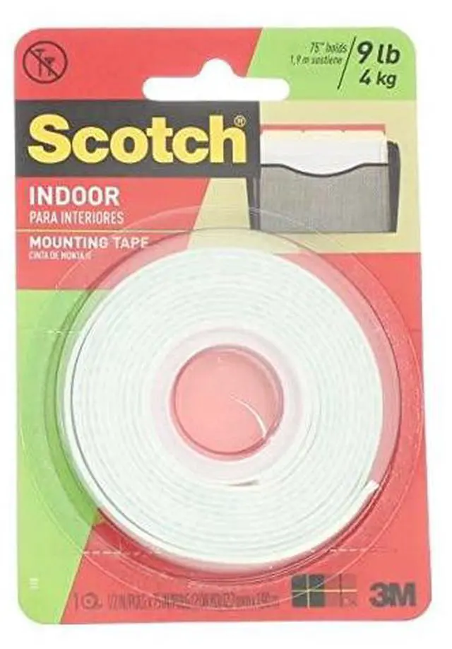Alt view image 2 of 2 - Indoor Mounting Tape, White, 0.5 in x 75 in (Pack of 4)