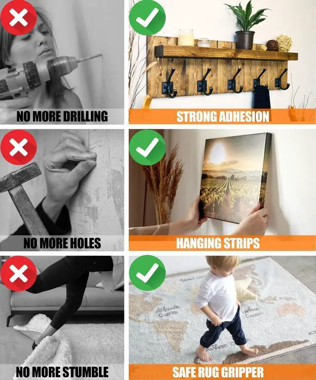 Alt view image 5 of 5 - Heavy Duty Double Sided Tape,10 Ft Strong Mounting Tape, Removable & Reusable Adhesive for Wall, Home, Office, Carpet - Clear (1)