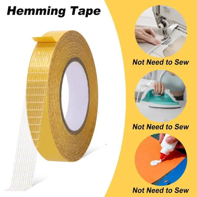 Alt view image 2 of 7 - 4 Pack 0.5 in x 33FT/10mDouble Sided Fabric Tape Heavy Duty for HemFashion Dress, Cloth CurtainsHigh Adhesive Sticky but Removable and Residue Free, No Sewing or Ironing NeedMultipurpose,