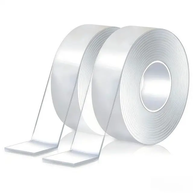 Main image of Nano Double Sided Tape Heavy Duty Strong Adhesive, 2 Rolls (0.8in×9.85ft & 1.2in×9.85ft), Removable Reusable Clear Mounting Tape for Wall, Carpet & Picture Hanging
