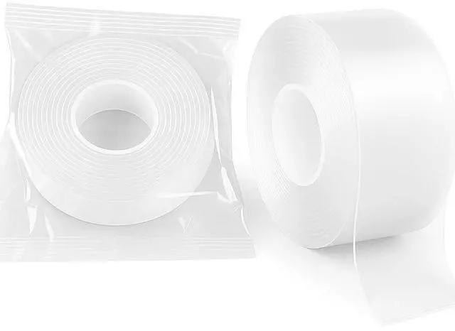 Main image of Heavy Duty Double Sided Mounting Tape - 10ft Clear Removable Adhesive Strips for Wall Pictures Decor - Damage Free Reusable Nano Technology