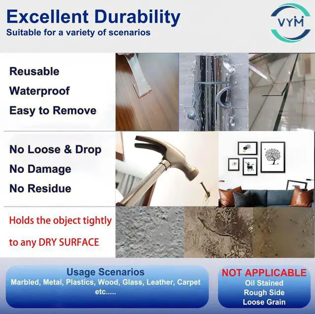 Alt view image 6 of 7 - 4Rolls Thicker 2mm, Nano Double Sided Mountinging Heavy Duty Tape, 2 Sides Sticky Tack Tape for Painted Walls AC Hanging Clear, 0.7in×10fts, 40fts Total Long (Thicker. 4 pack×0.7''×10fts)