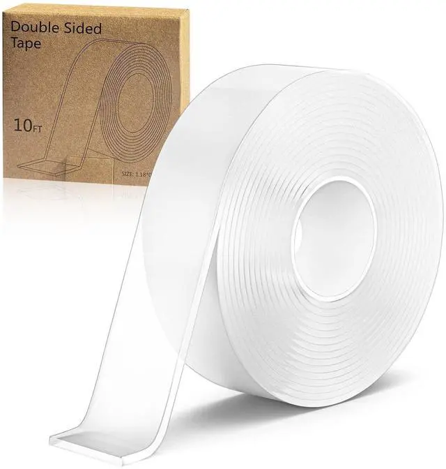 Main image of Double Sided Tape Heavy Duty - Nano Removable Adhesive Mounting Tape Wall Decor, Clear Sticky Picture Hanging Transparent Strips Command Tapes for Poster Carpet Art Craft Home Office School (10FT)