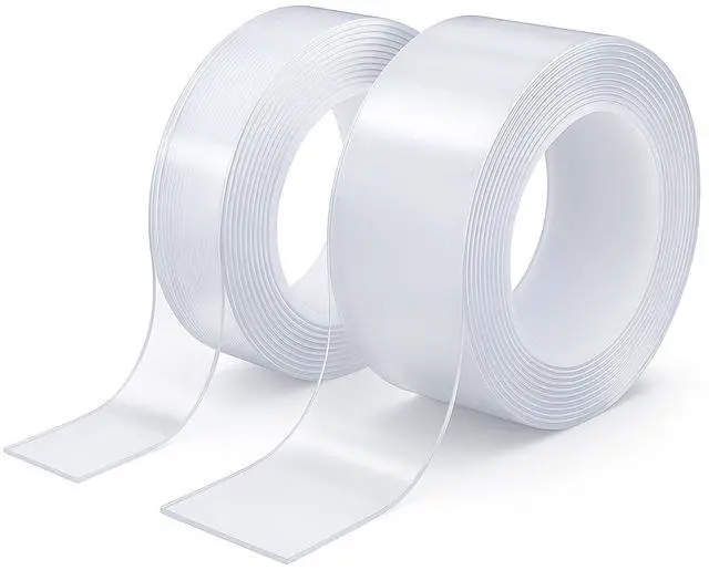 Main image of Double Sided Tape Heavy Duty - 240" x 1" & 0.5" - Removable Nano Tape for Poster Carpet Picture Hanging Strip Rug Wall Outdoor - Clear & Strong Adhesive Multipurpose Mounting Tape