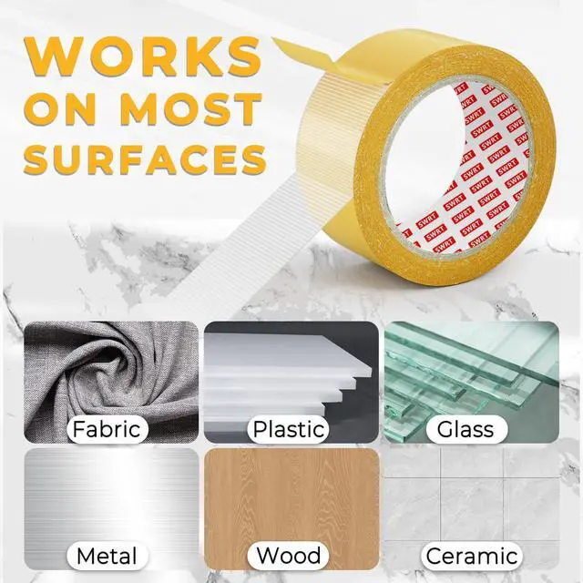 Alt view image 5 of 7 - Double Sided Fabric Tape 1" x 33FT Heavy Duty | Clear, No Residue, Strong Adhesion for Carpet, Crafts, Clothing, Outdoor & Indoor Use