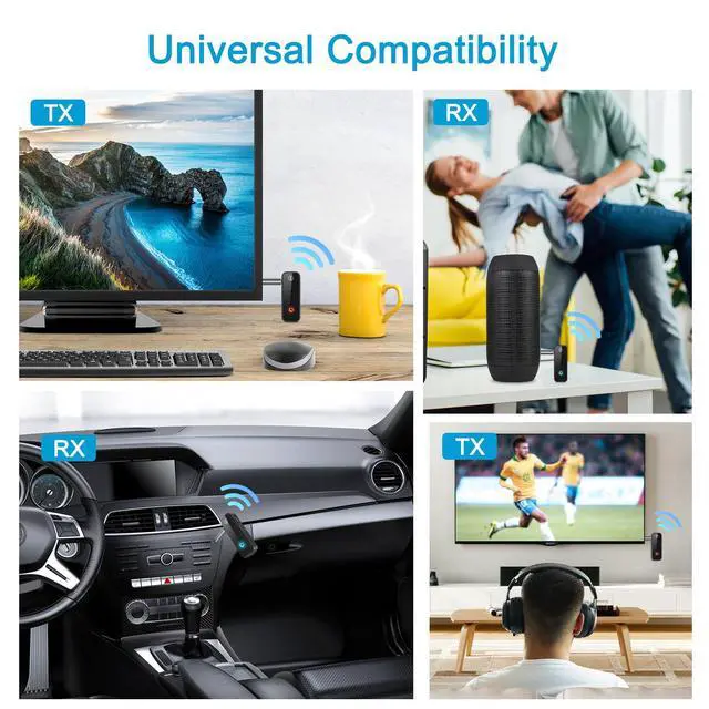 Alt view image 6 of 7 - Bluetooth 5.4 AUX Adapter for Car, 2 in 1 Bluetooth Transmitter Receiver for TV Headphones Home Stereo Speaker, Hands-Free Calls, 3.5mm Wireless Audio Adapter