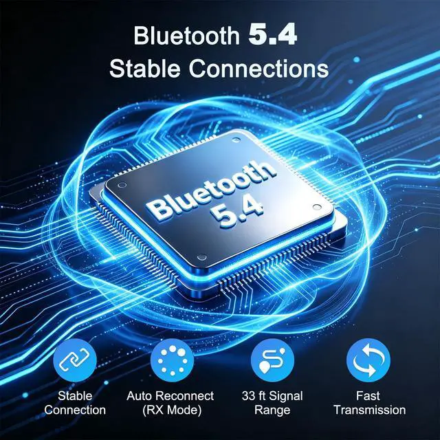 Alt view image 5 of 7 - Bluetooth 5.4 AUX Adapter for Car, 2 in 1 Bluetooth Transmitter Receiver for TV Headphones Home Stereo Speaker, Hands-Free Calls, 3.5mm Wireless Audio Adapter
