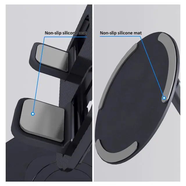 Alt view image 4 of 7 - Cell Phone Stand, Adjustable Phone Holder 360° Rotation Fully Foldable Desktop Dock Compatible with iPhone 16 15 14 13 Pro Max Android Smartphone E-Reader Tablets (Black)