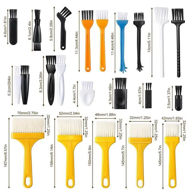 Alt view image 5 of 7 - 24 Pcs Small Cleaning Brush Mini Anti Static Brush Keyboard Brushes Electronic Cleaning Brushes for Computer Keyboard Laptop Motherboard Camera Car Vents Small Space