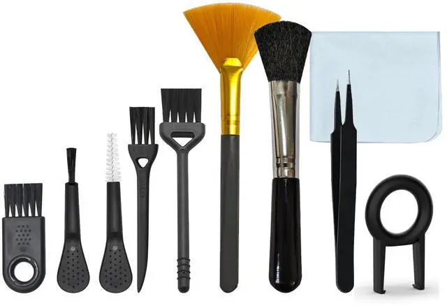 Main image of Computer Keyboard Cleaning Brush, Anti Static Nylon Electronics Cleaning Brush Kit, for Computer Keyboard, Printer, Phone, Sewing Machine, Car Interior Detailing, Razor Cleaning (Set of 10)