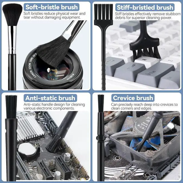 Alt view image 5 of 6 - Keyboard Cleaner kit,Computer Cleaning kit,Mechanical Keyboard Cleaning kit,Anti-Static Brush,Small Cleaning Brush, Cleaning kit Compatible Laptop/PC/Computer/Keyboard/Laptop/Camera/Phone/Earbud