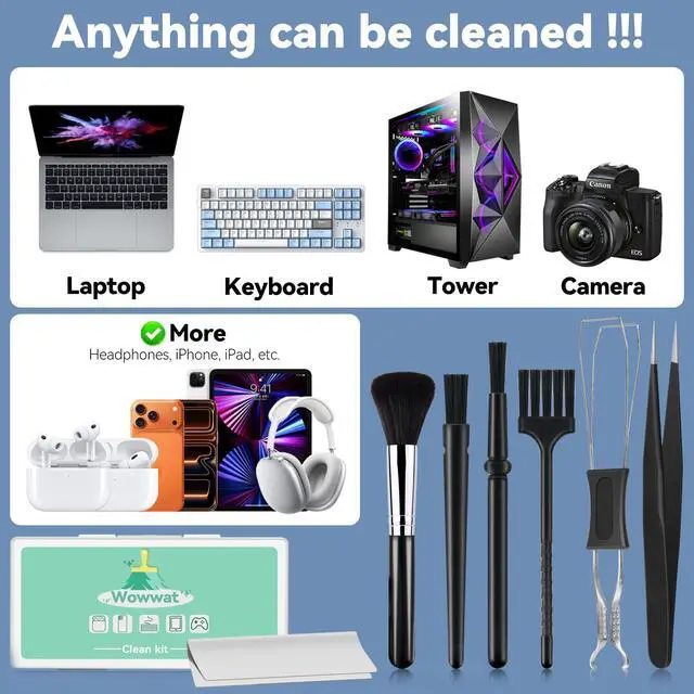 Alt view image 2 of 6 - Keyboard Cleaner kit,Computer Cleaning kit,Mechanical Keyboard Cleaning kit,Anti-Static Brush,Small Cleaning Brush, Cleaning kit Compatible Laptop/PC/Computer/Keyboard/Laptop/Camera/Phone/Earbud