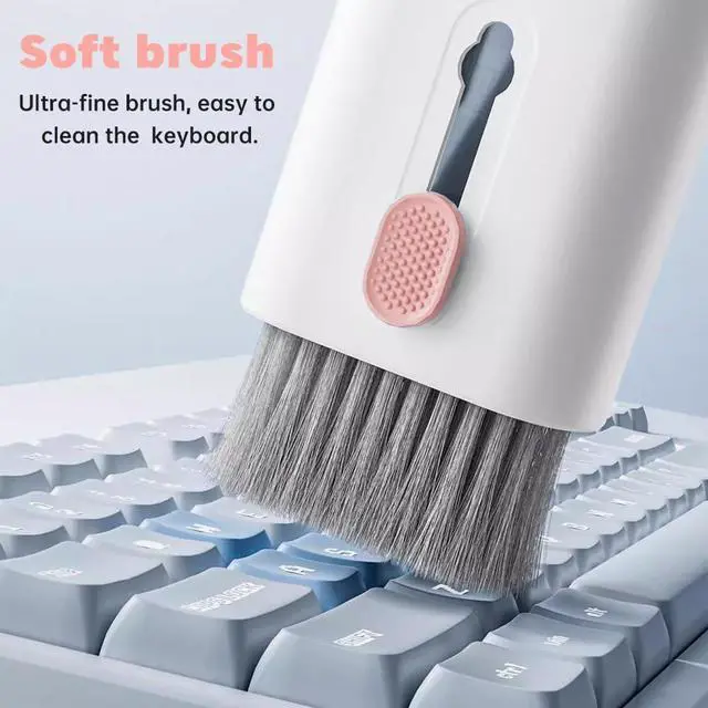 Alt view image 4 of 7 - 7 in 1 Laptop Cleaning Kit Keyboard Cleaner,Computer Screen Cleaning Brush Tool,Computer Tools Kit Corner Gap Duster Keycap Puller(Color:Pink)