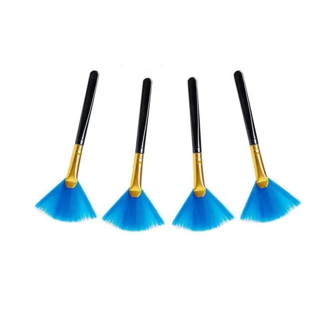 Alt view image 4 of 4 - 4PCS Super Soft Cleaning Fan Brush Fibre Blue 12.5cm Cleaning Computer Keyboard Dust Lens Mobile Phone Razor Cleaning Brush Display Electronics Crevice Cleaning