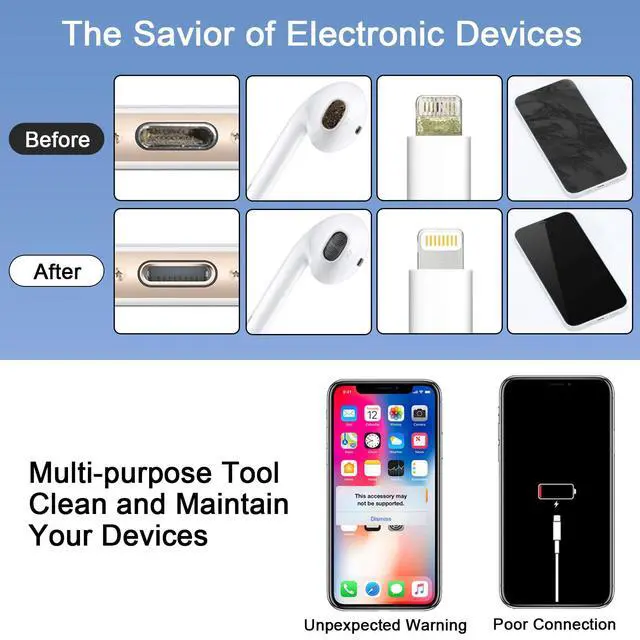Alt view image 5 of 6 - Laptop Computer Keyboard Screen Cleaner Kit, 10-in-1 Electronic Earbud Camera Lens Cleaning Brush Pen Tool for Airpod Pro Speaker Watch, Touchscreen Mist Spray for Phone Tablet MacBook PC iPad iPhone