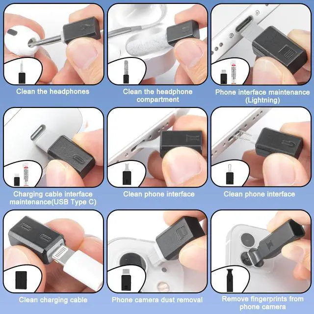 Alt view image 3 of 6 - Laptop Computer Keyboard Screen Cleaner Kit, 10-in-1 Electronic Earbud Camera Lens Cleaning Brush Pen Tool for Airpod Pro Speaker Watch, Touchscreen Mist Spray for Phone Tablet MacBook PC iPad iPhone